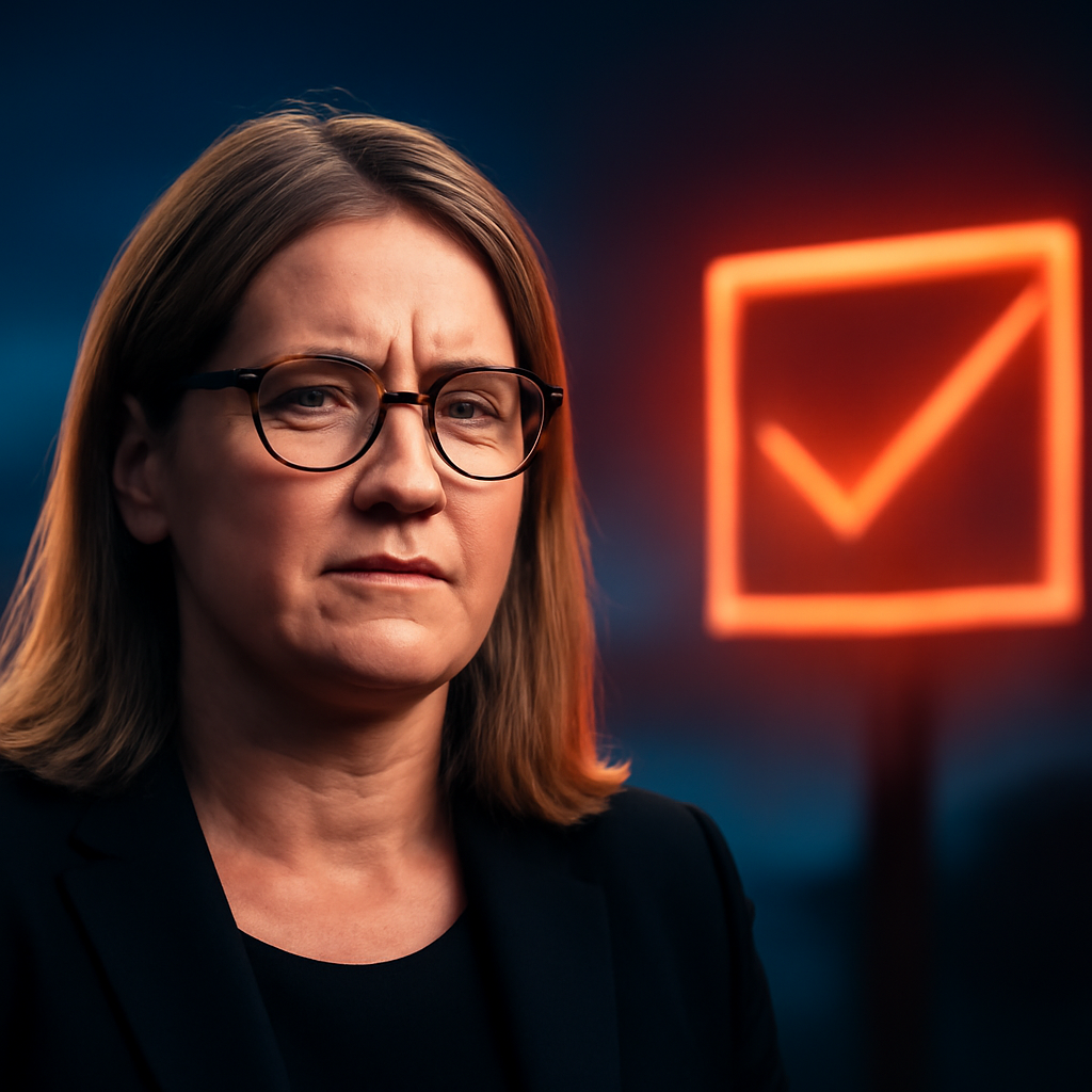 AI-generated editorial illustration for: Breaking: Jacinta Allan steps aside as Victorian premier