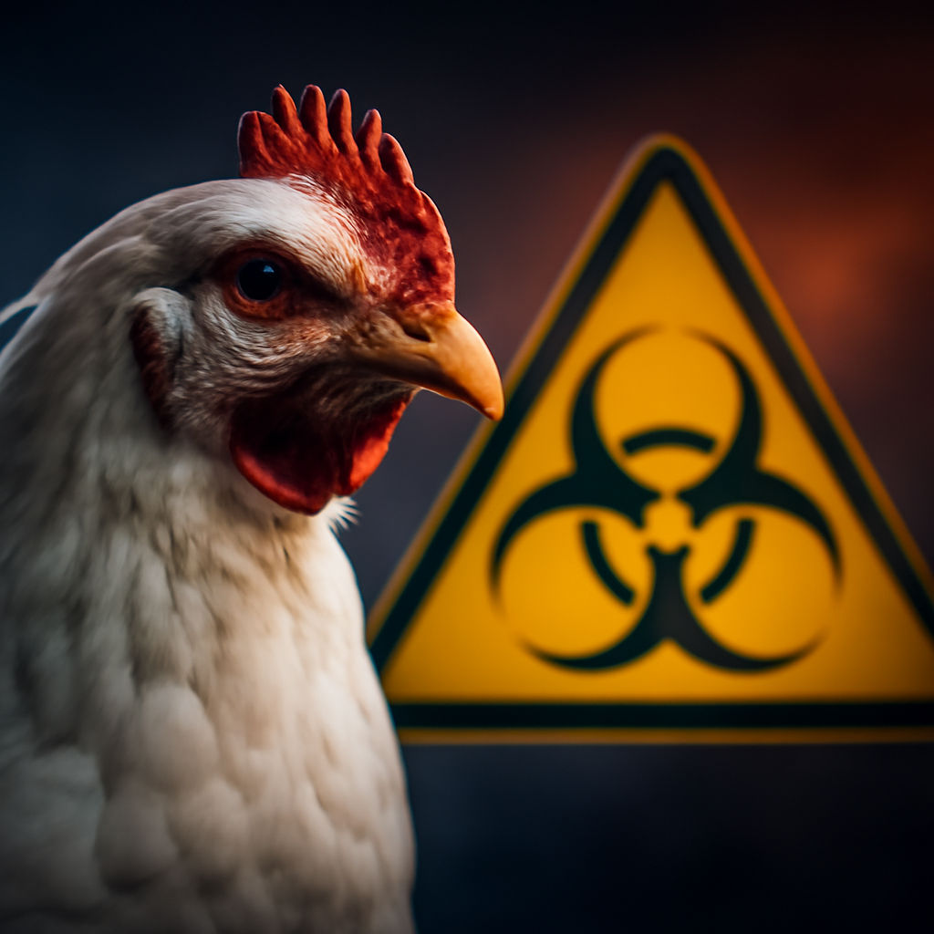 AI-generated editorial illustration for: Billion-dollar industry 'watching, not panicking' over bird flu spread