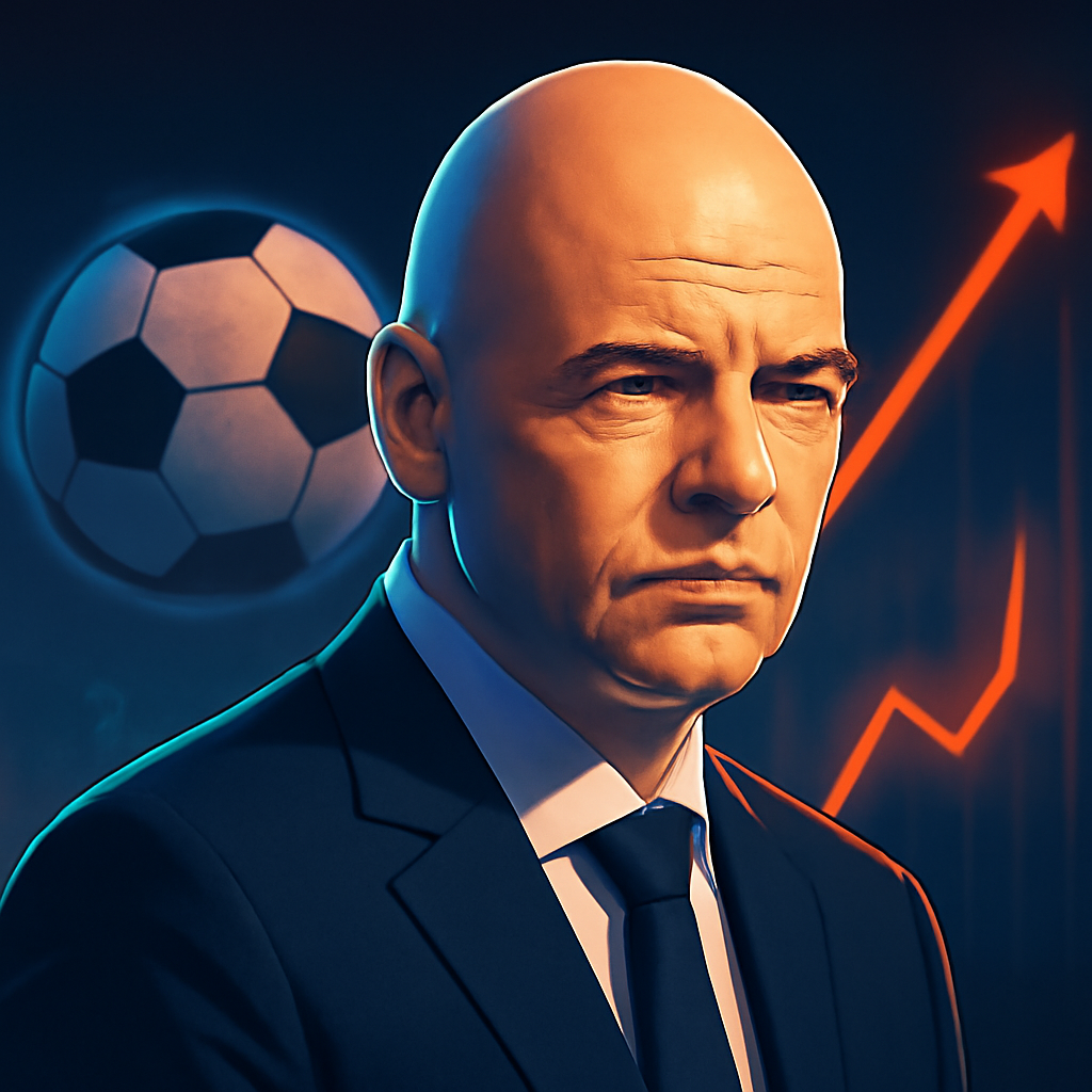 AI-generated editorial illustration for: FIFA reveals $20b plan to sell World Cup to group including Trump's son-in-law