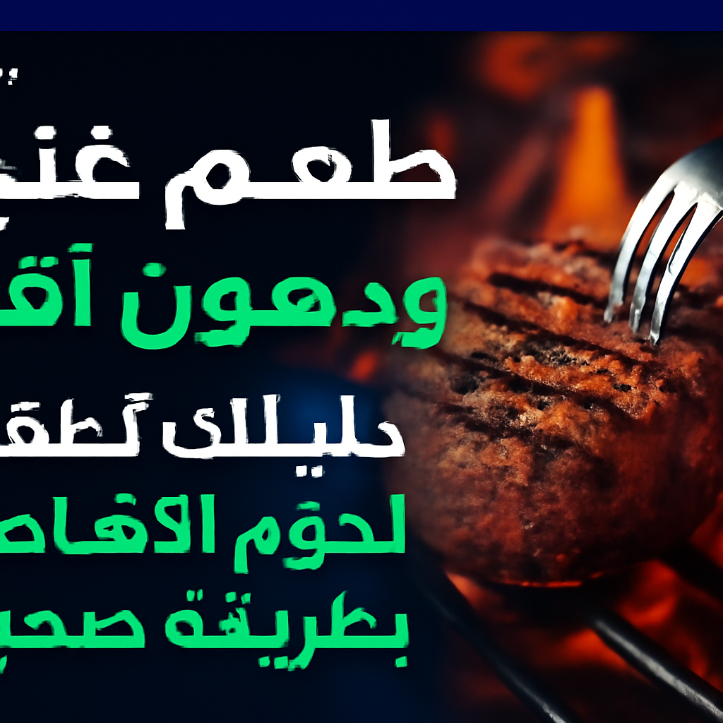 AI-generated editorial illustration for: طعم غني ودهون أقل.. دليلك لطهي لحوم الأضاحي بطريقة صحية