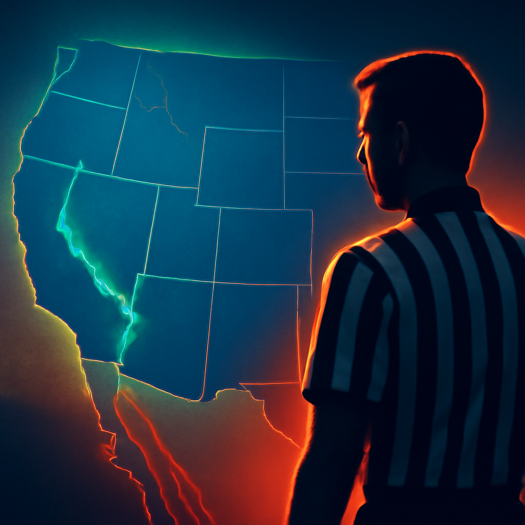 AI-generated editorial illustration for: Arizona, California and Nevada would share cuts under federal proposal for Colorado River