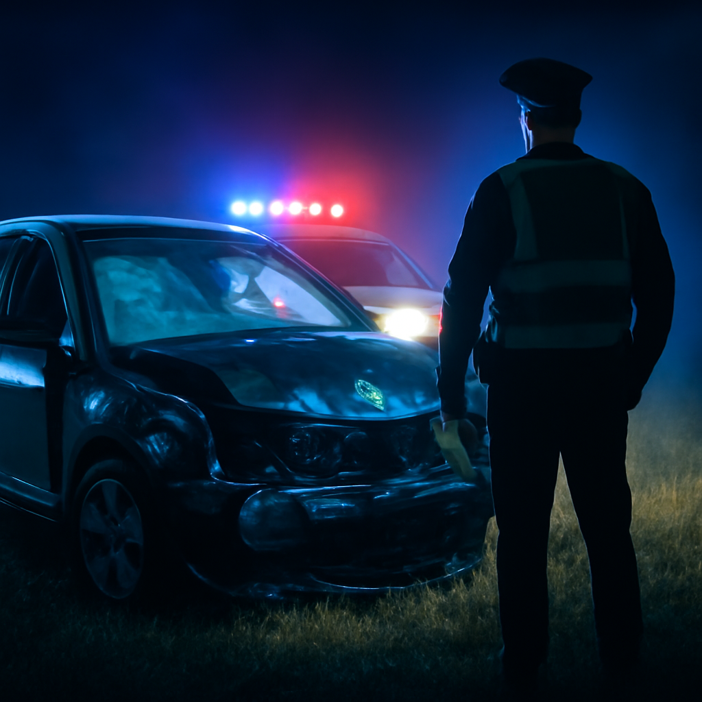 AI-generated editorial illustration for: 13yo boy dies in paddock crash involving suspected stolen car