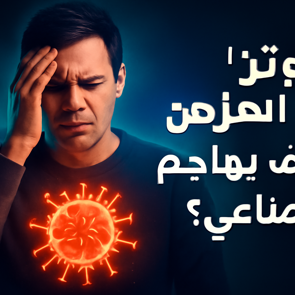 AI-generated editorial illustration for: التوتر المزمن.. كيف يهاجم جهازنا المناعي؟