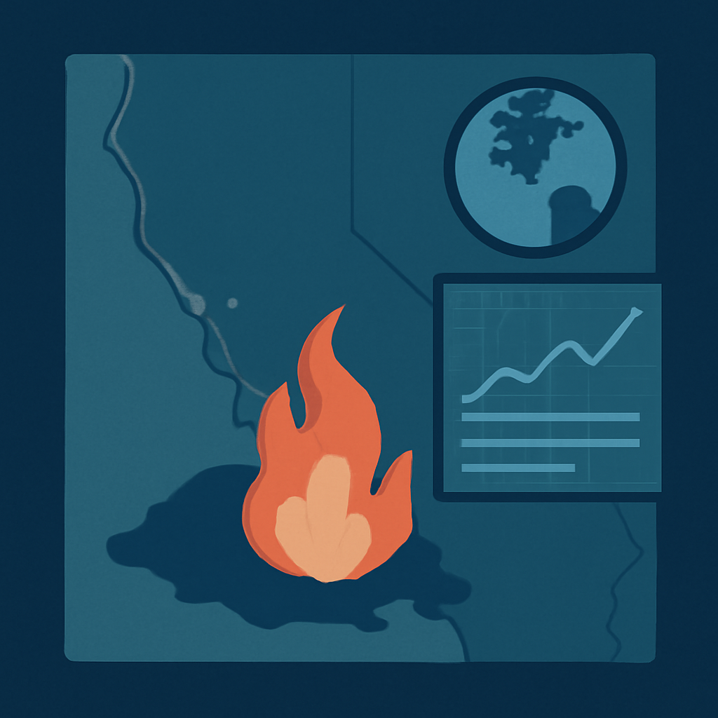 AI-generated editorial illustration for: Fire Chars Santa Rosa Island