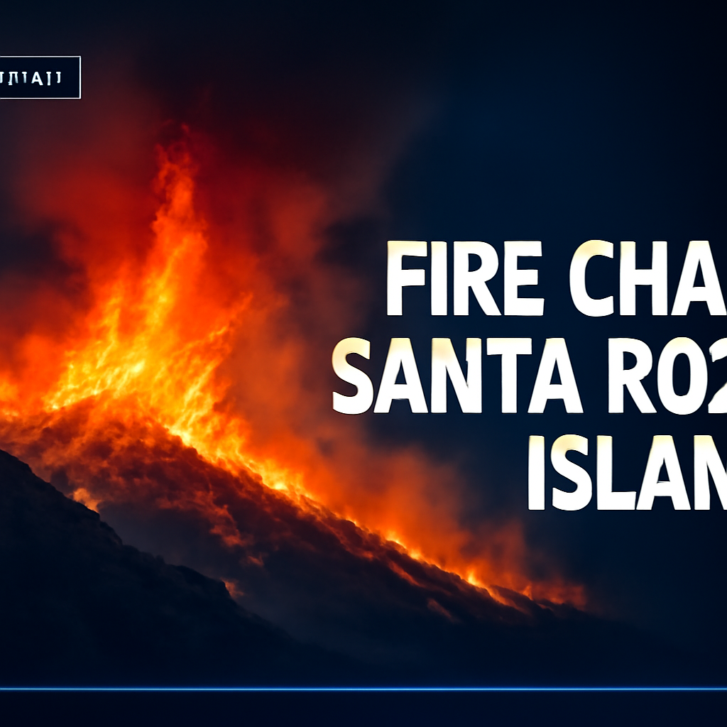 AI-generated editorial illustration for: Fire Chars Santa Rosa Island