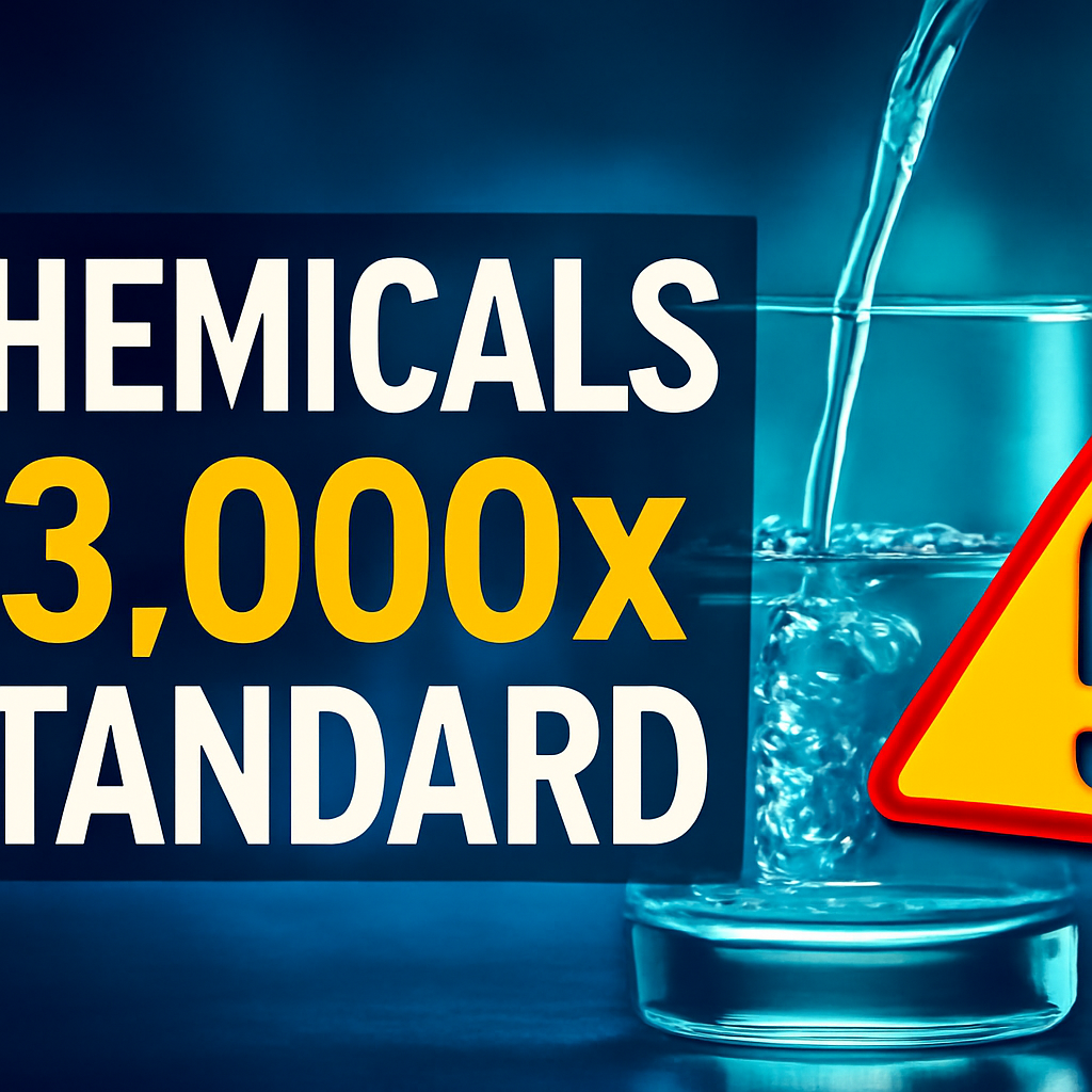 AI-generated editorial illustration for: Residents find chemicals 43k times water standard