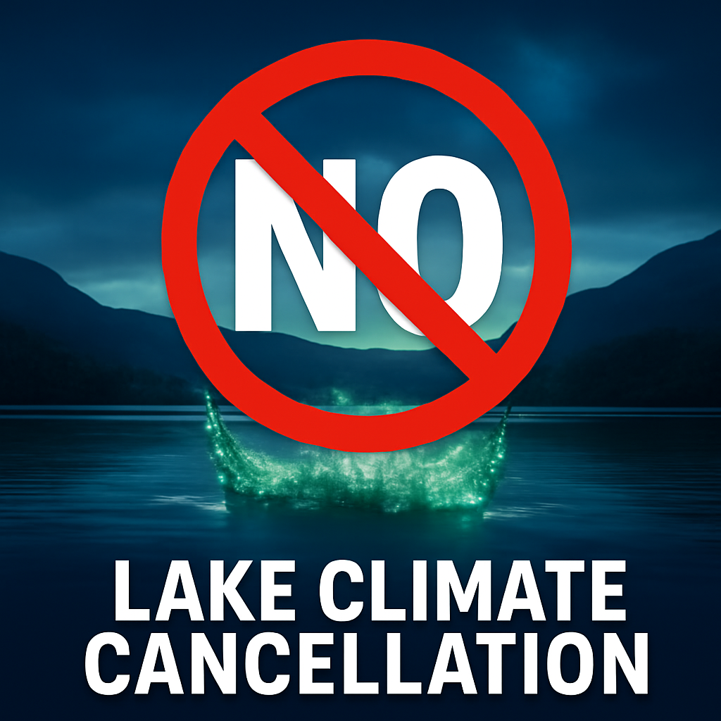 AI-generated editorial illustration for: Lake study shows ways to 'cancel' climate impact