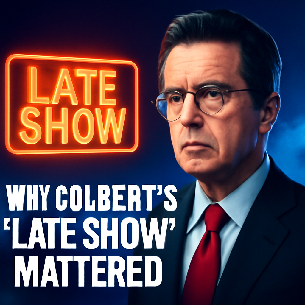 AI-generated editorial illustration for: Why Stephen Colbert's 'Late Show' mattered
