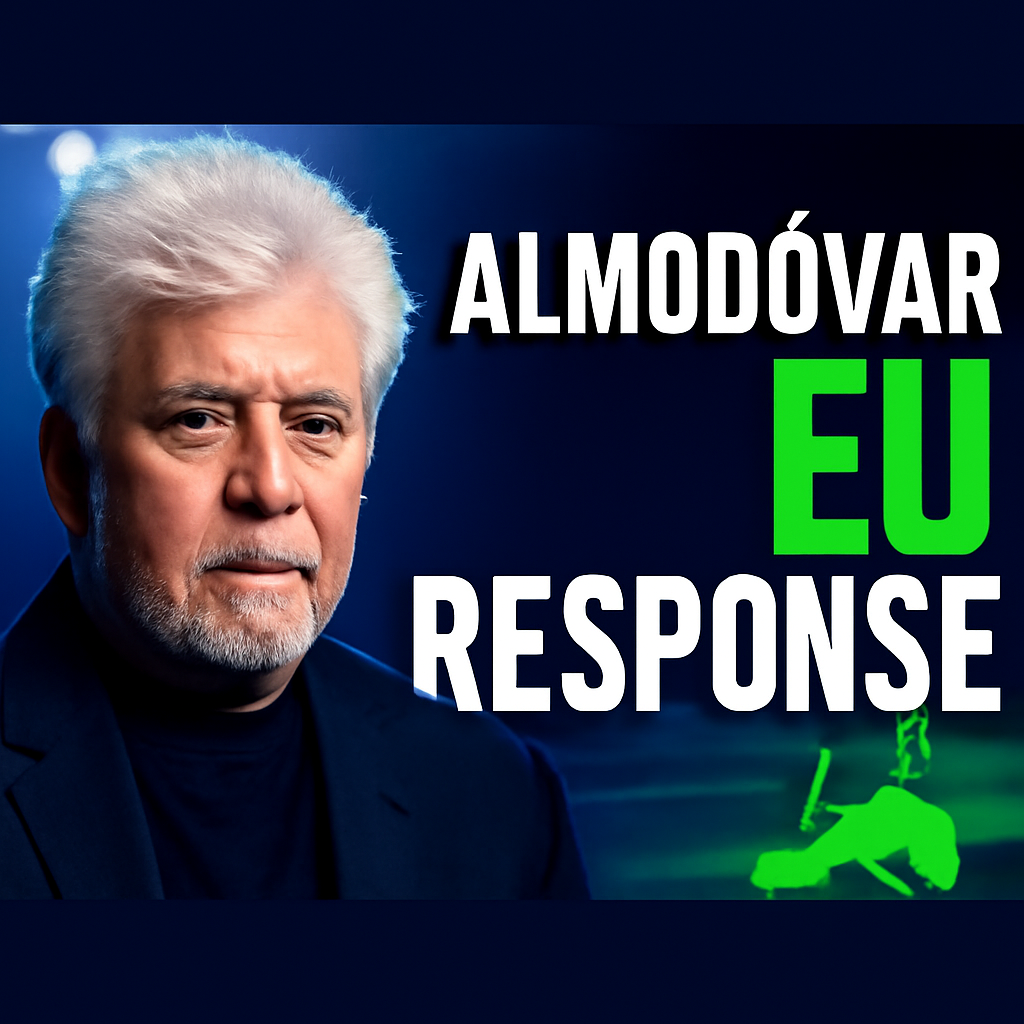 AI-generated editorial illustration for: Pedro Almodóvar, en Cannes: “Estoy harto de mí mismo. Estoy buscando alguien con quien escribir, que me traiga nuevos mundos”