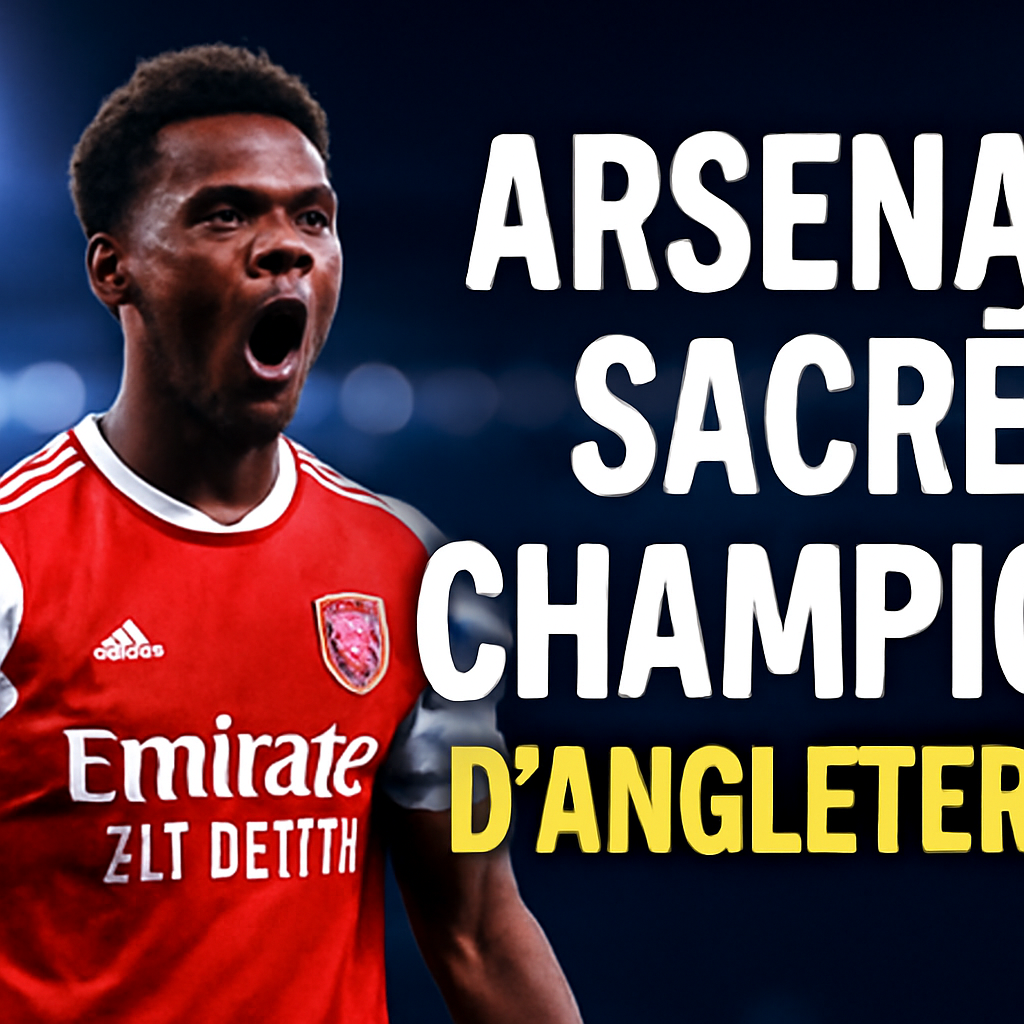 AI-generated editorial illustration for: Football : Arsenal sacré champion d'Angleterre pour la première fois depuis 2004