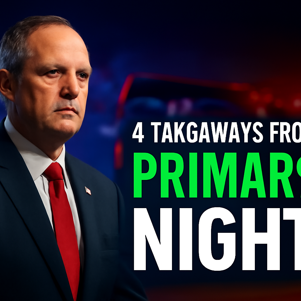 AI-generated editorial illustration for: 4 takeaways from Tuesday's primary night in half a dozen states