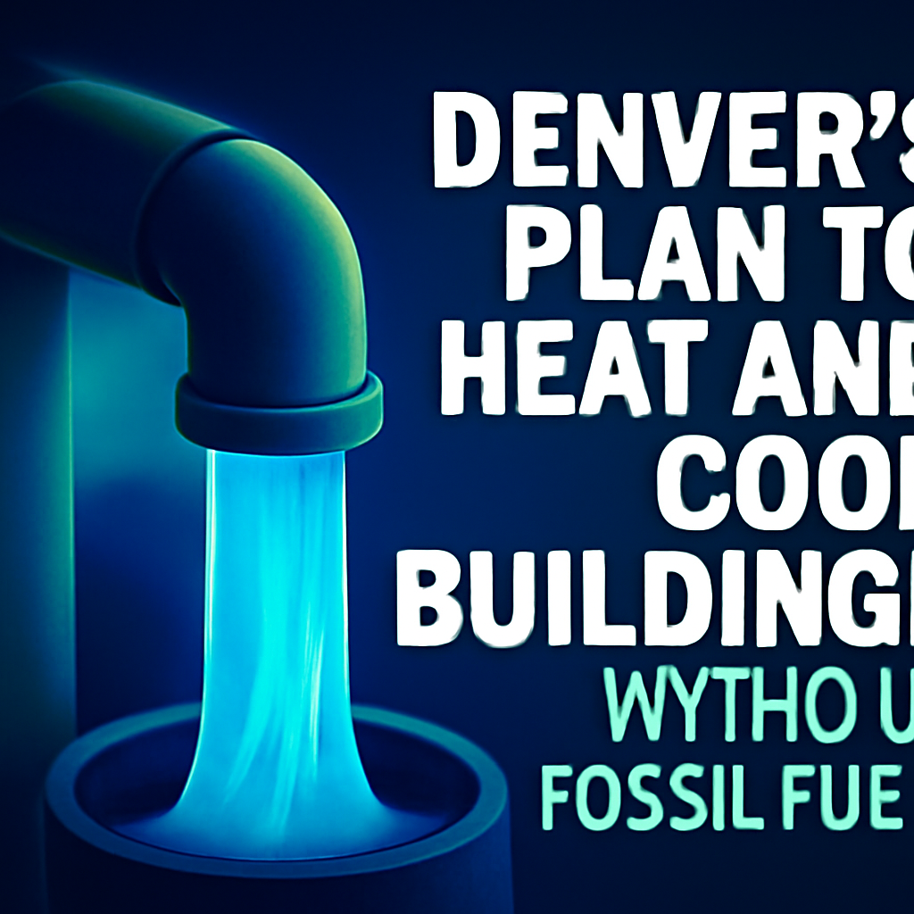 AI-generated editorial illustration for: Denver has a plan to heat and cool buildings without fossil fuels. It involves … sewage?