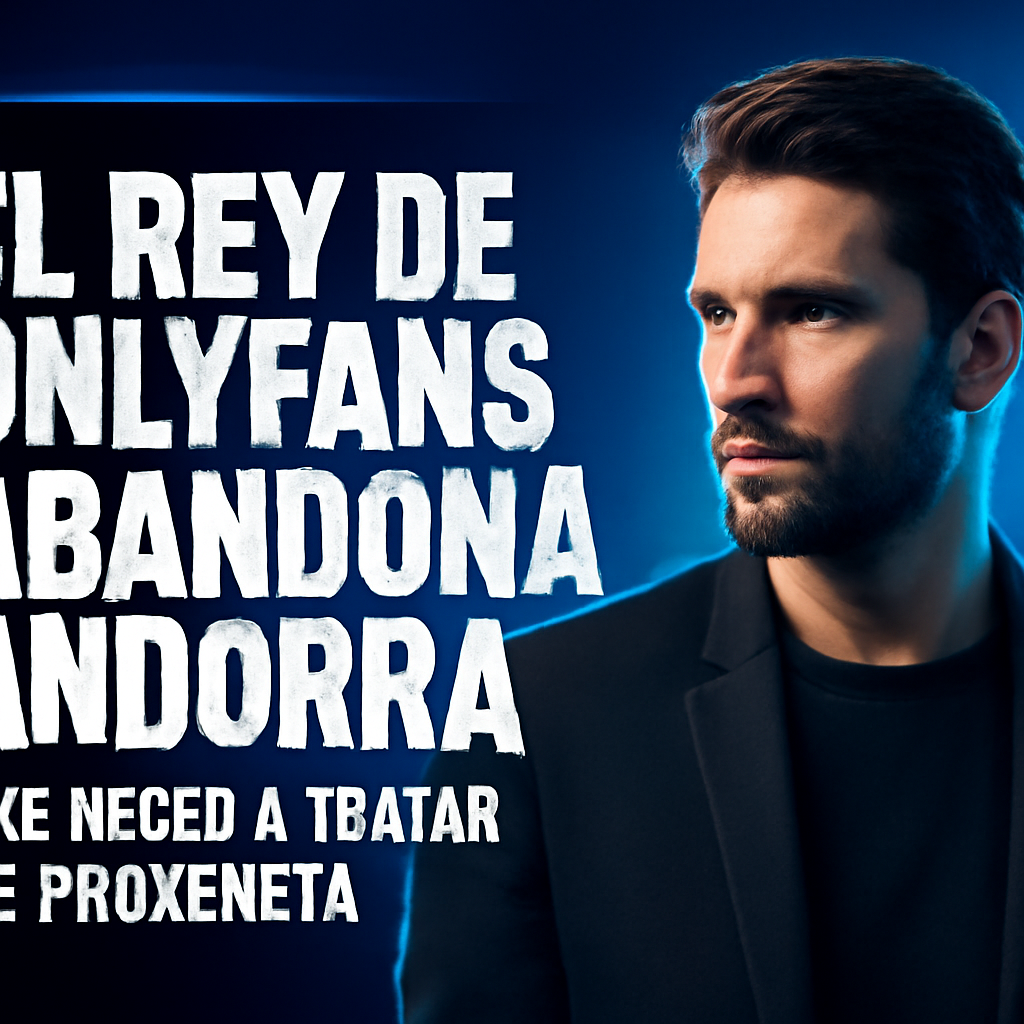AI-generated editorial illustration for: El rey de OnlyFans abandona Andorra por el miedo de acabar en la cárcel por proxeneta