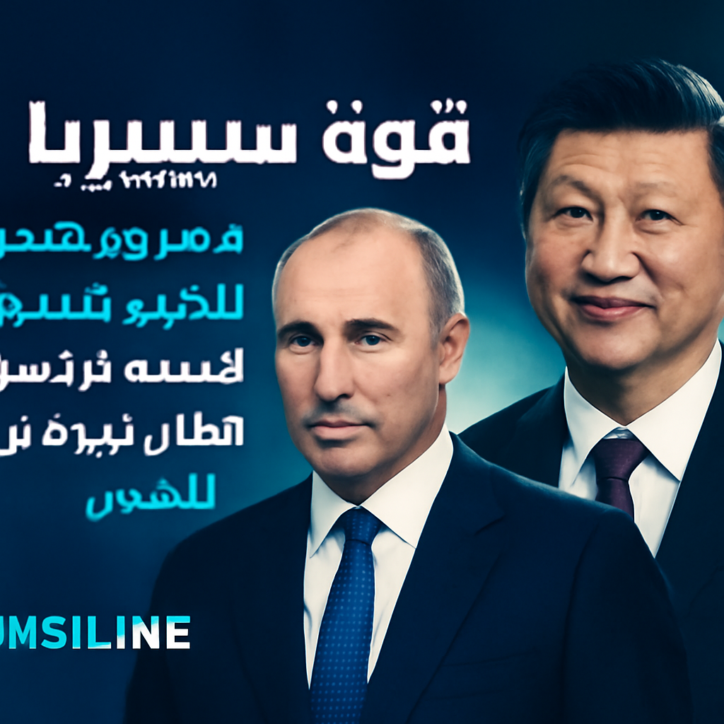 AI-generated editorial illustration for: "قوة سيبيريا 2"... مشروع ضخم لأنابيب الغاز يثير شهية روسيا مقابل تردد الصين