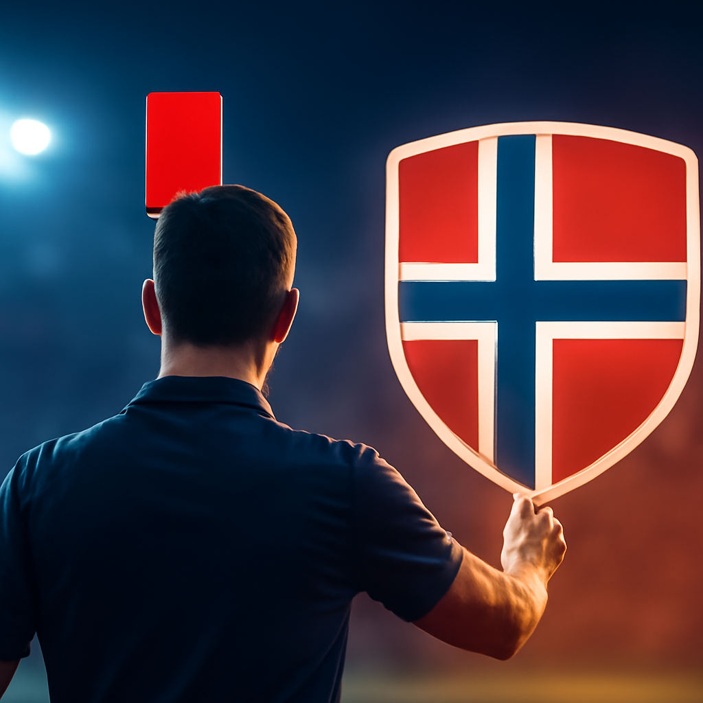 AI-generated editorial illustration for: Norway set to file complaint over Trump's push to overturn red card
