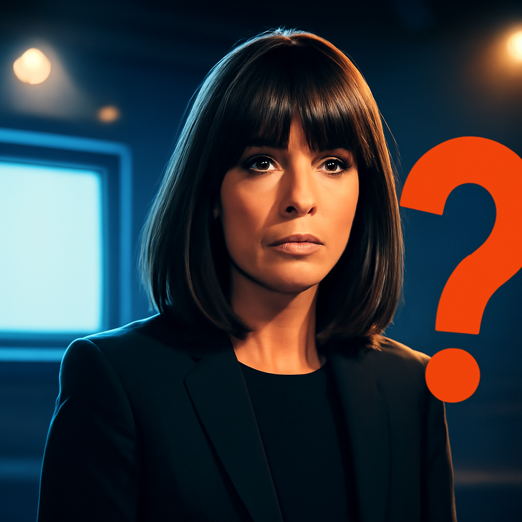 AI-generated editorial illustration for: Claudia Winkleman's chat show ended after one series - can anyone replace Graham Norton?