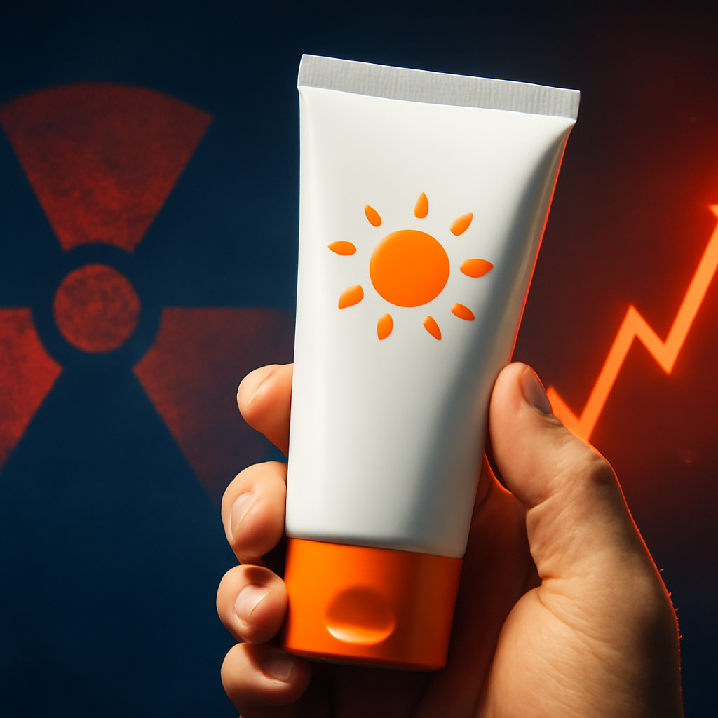 AI-generated editorial illustration for: Sunscreen doesn't cause cancer. Why do those claims keep spreading?